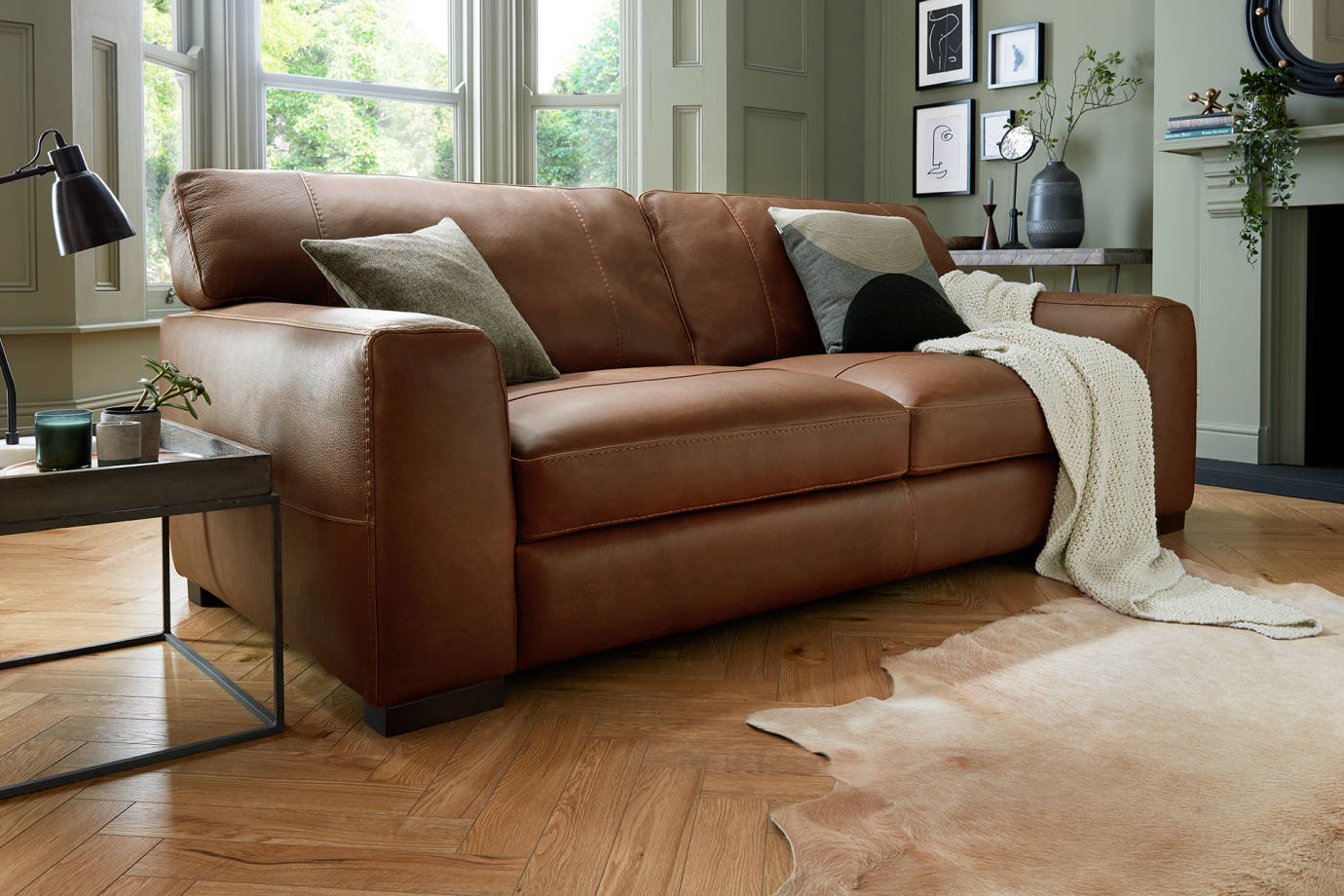 buy brown leather sofa uk