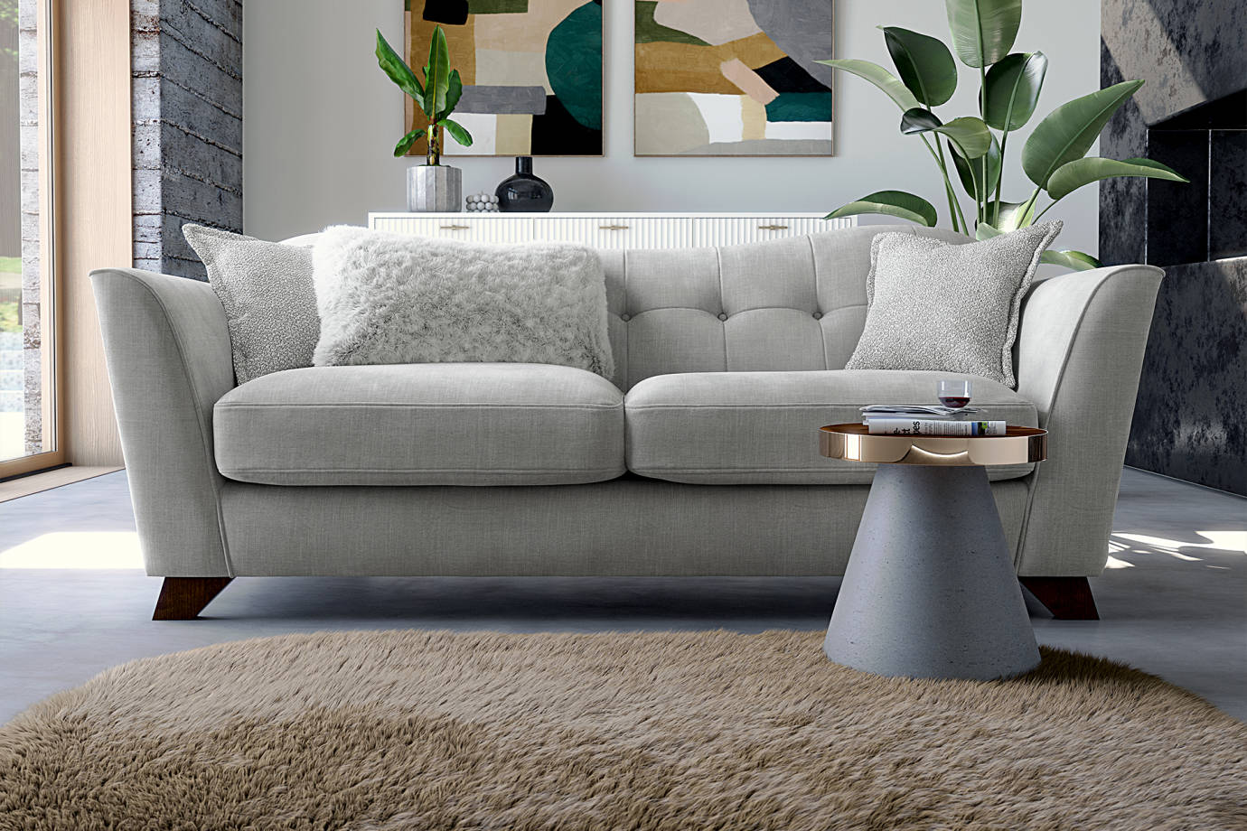 Sofology grey clearance leather sofa