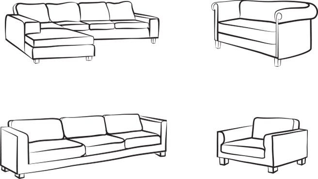 Sofa configuration drawings