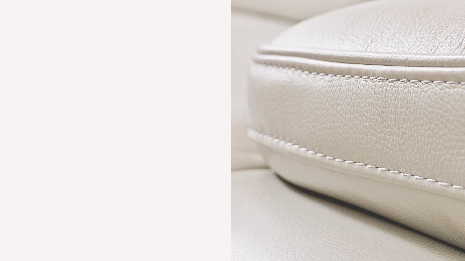 White leather sofa stiching