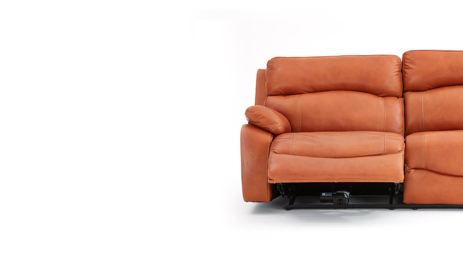 Brown leather recliner sofa