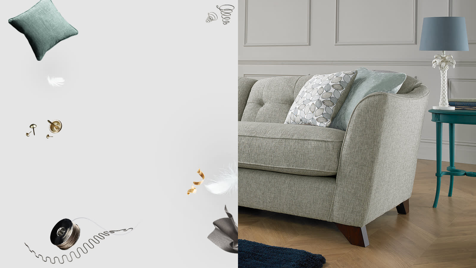 Grey fabric sofa