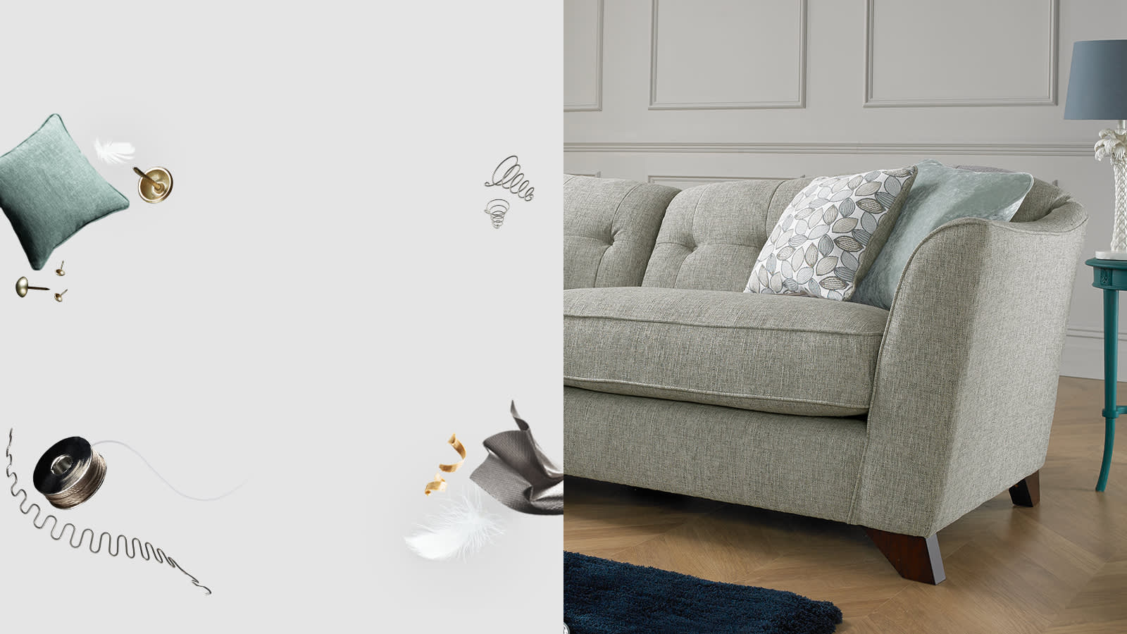 Grey fabric sofa