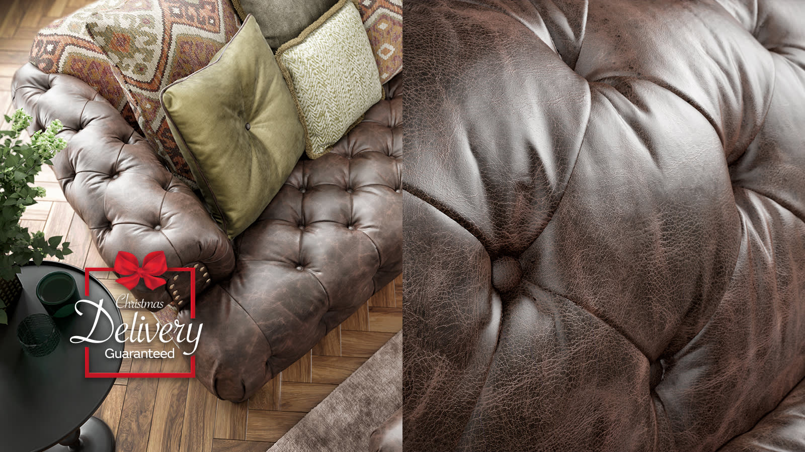 Sofology Bazzarr brown leather sofa