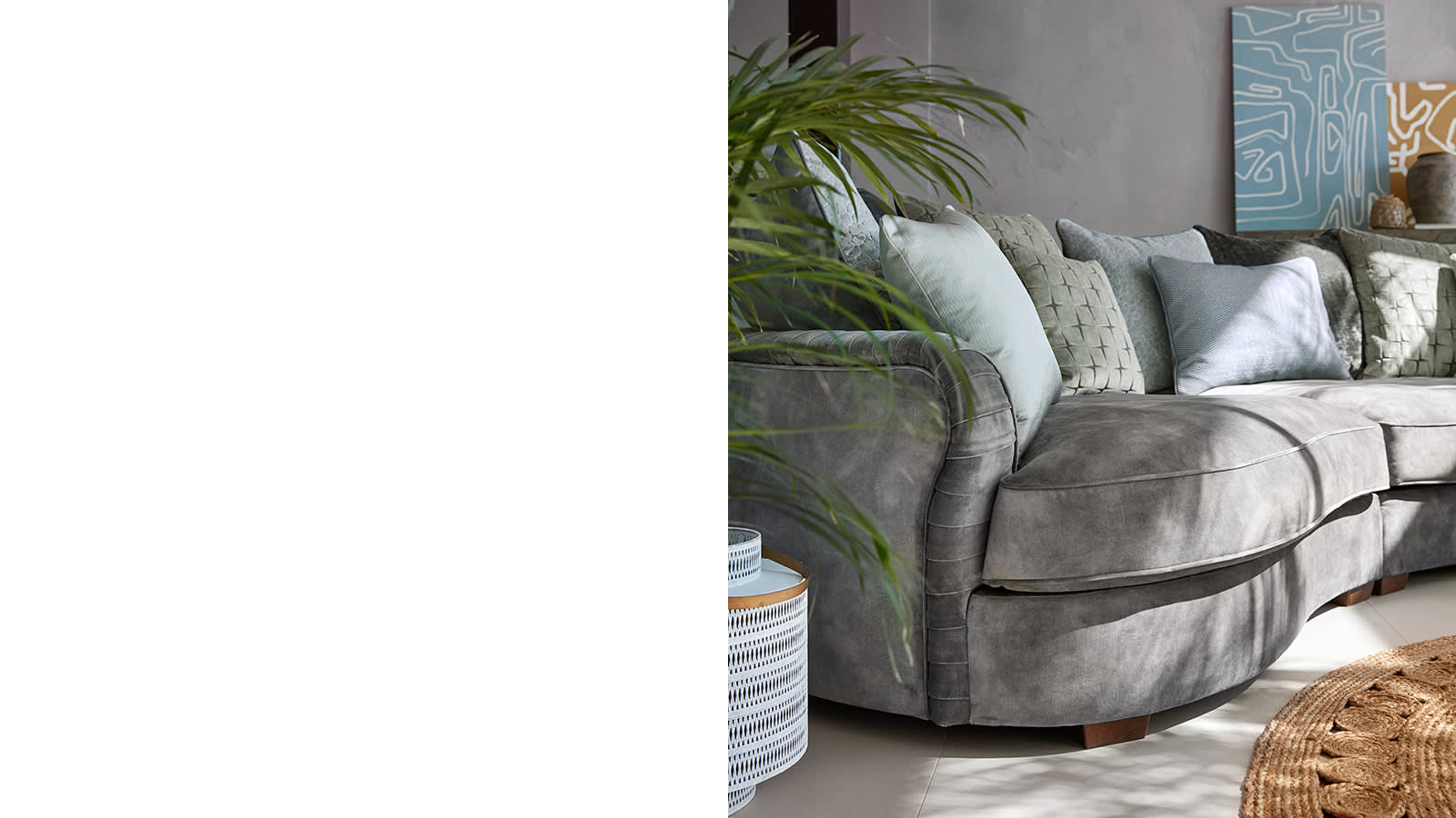 Sofology Palm grey fabric corner sofa