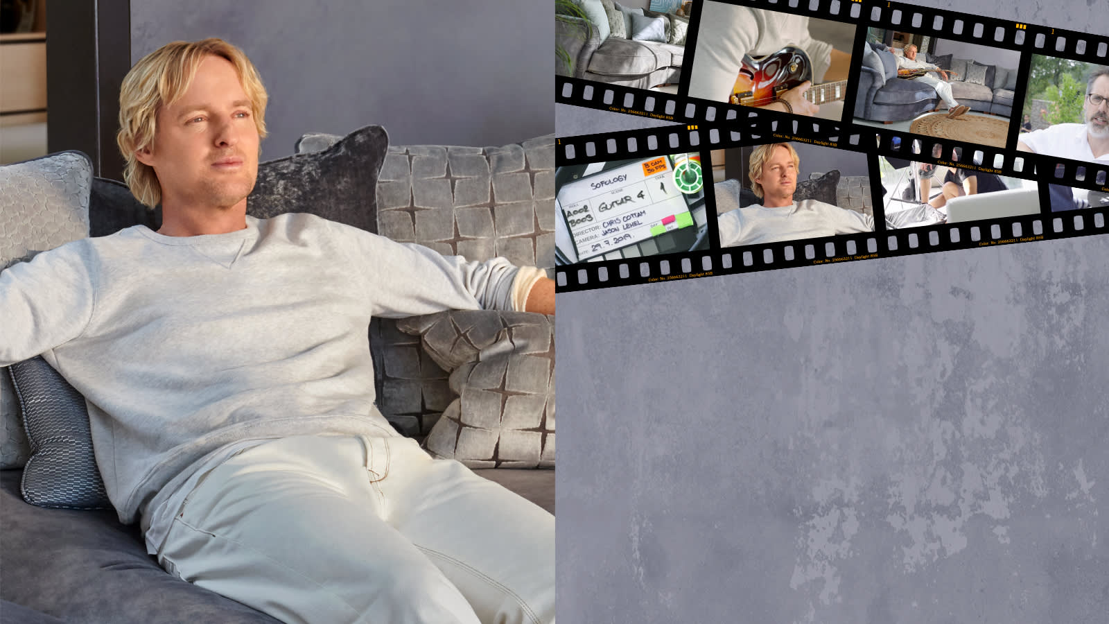 Owen Wilson relaxing on the Sofology Palm sofa