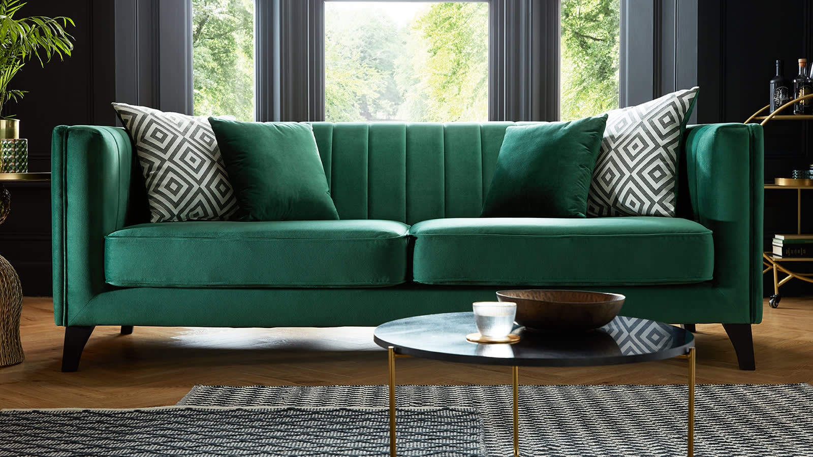 Sofology Fluted Ivy Fabric Sofa