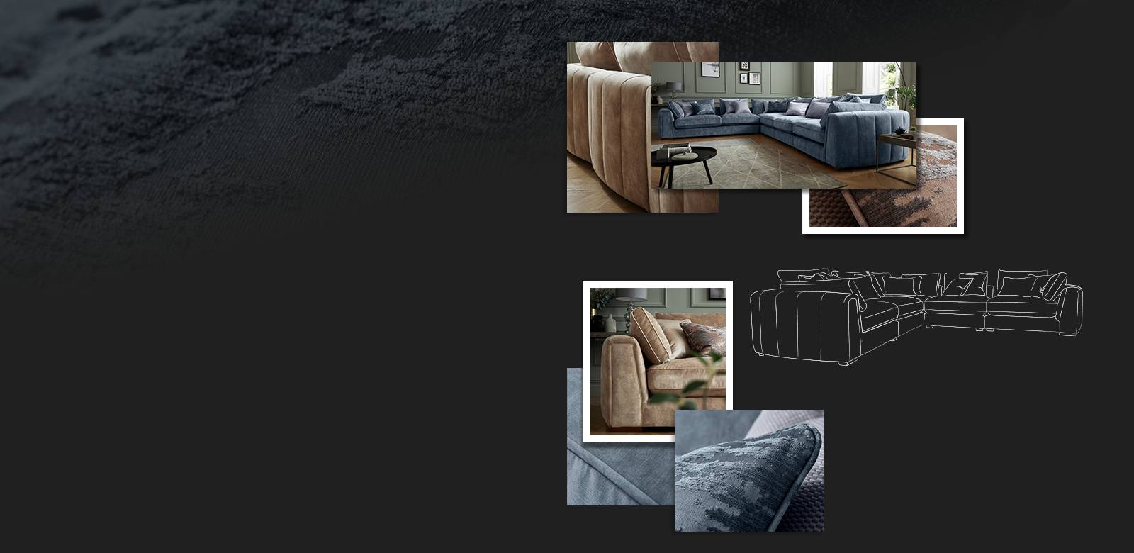 Moodboard images of the Emperor sofa