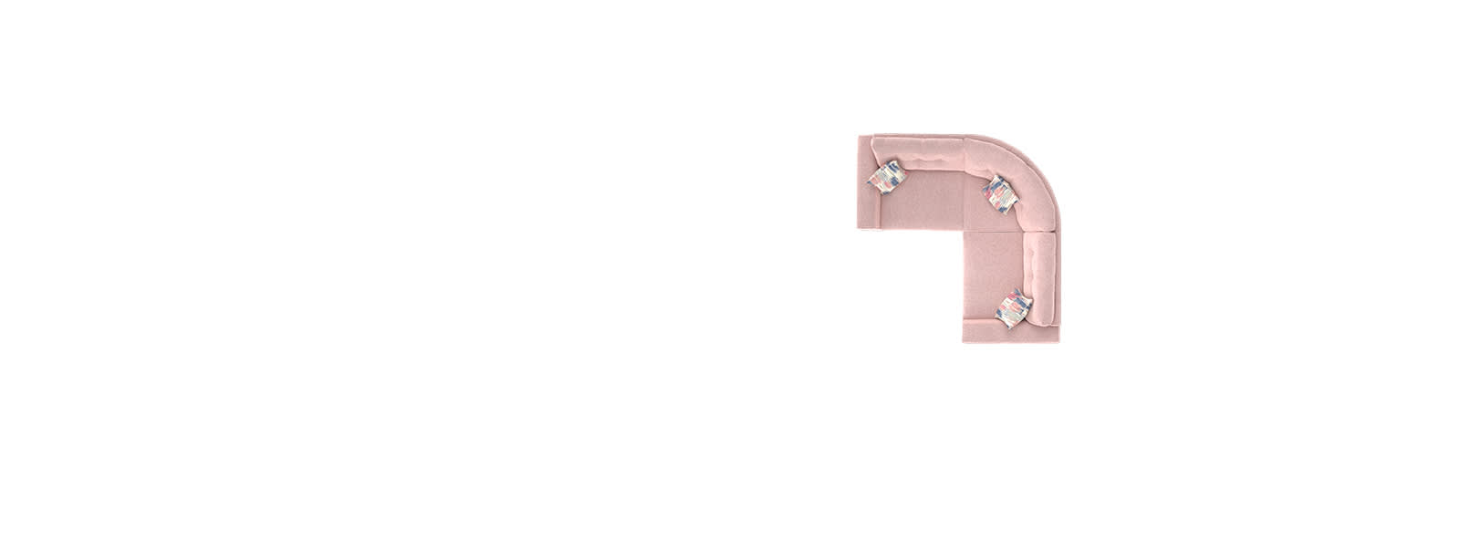 Overhead image of Demure corner sofa
