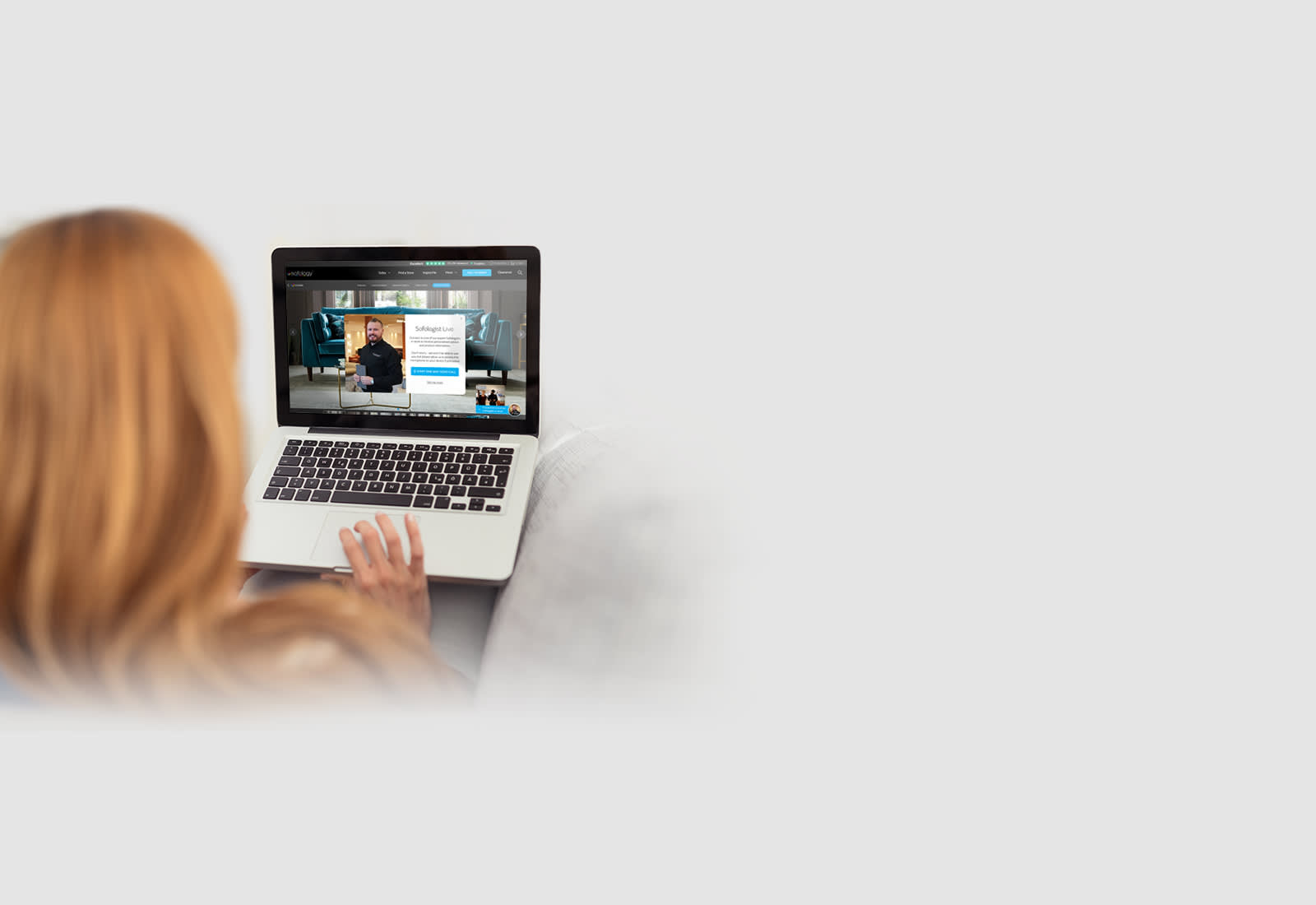 Woman using Sofologist Live on a laptop