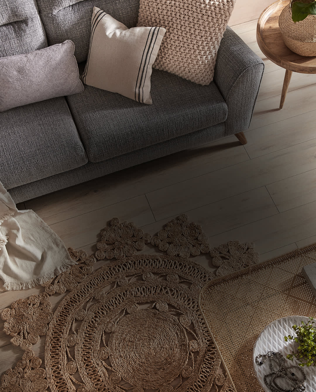 Grey fabric sofa