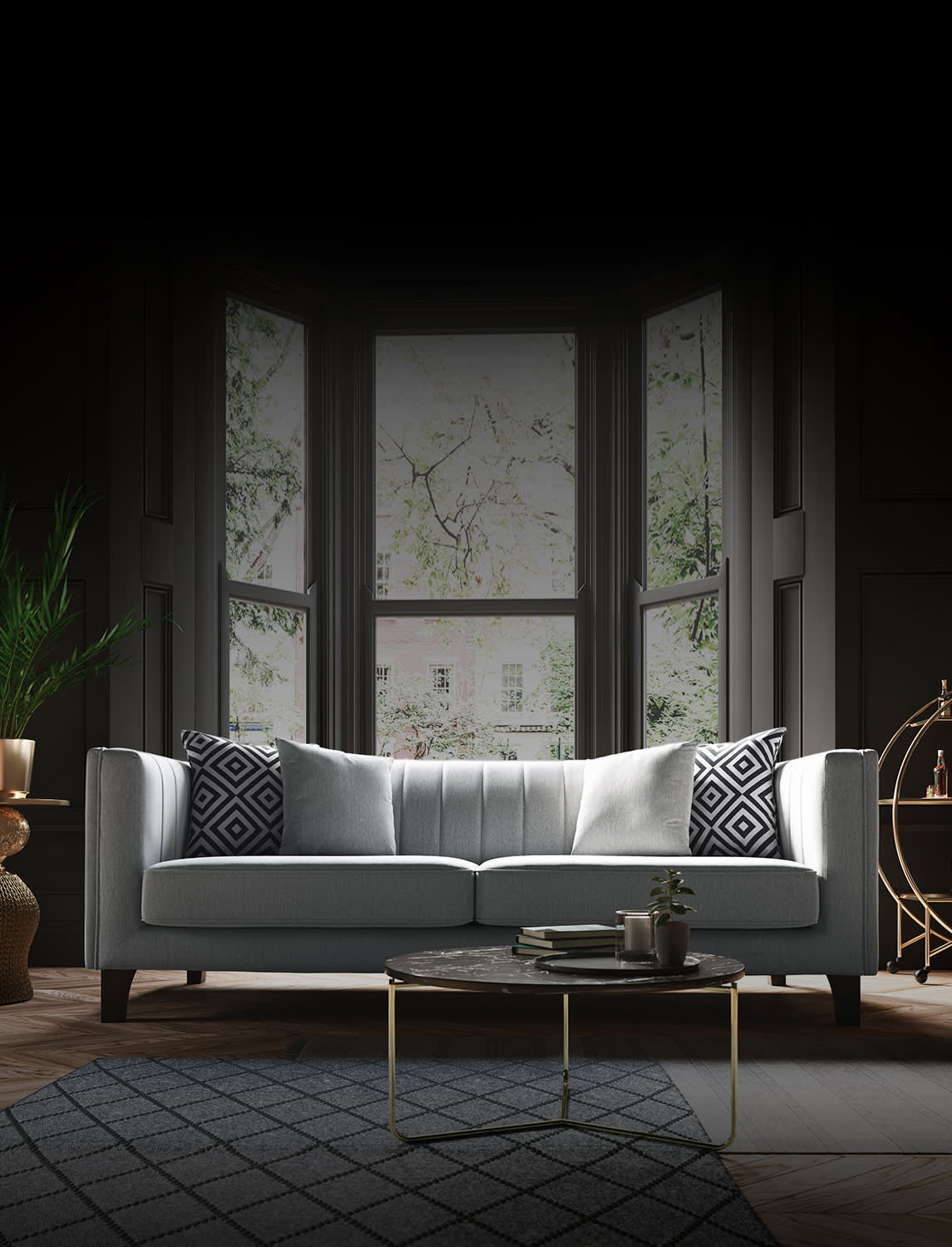 Fluted Ivy Grey