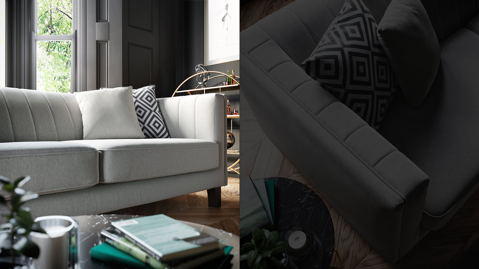 Fluted Ivy Grey