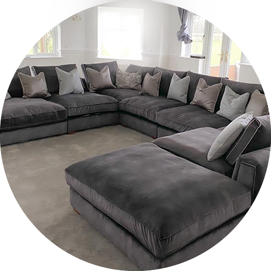 Sofology grey fabric corner outlet sofa