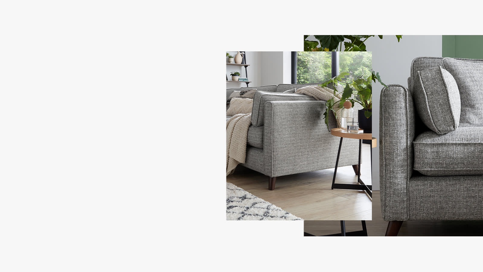 Sofology Castille grey fabric sofa