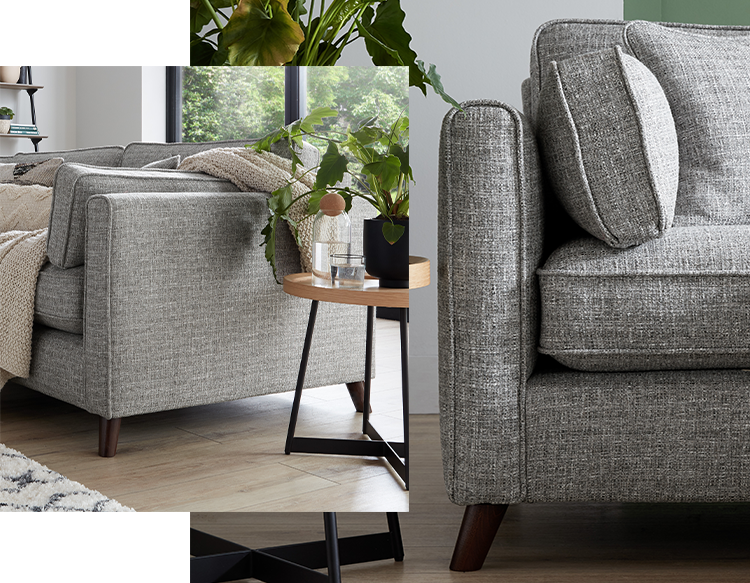 Sofology Castille grey fabric sofa