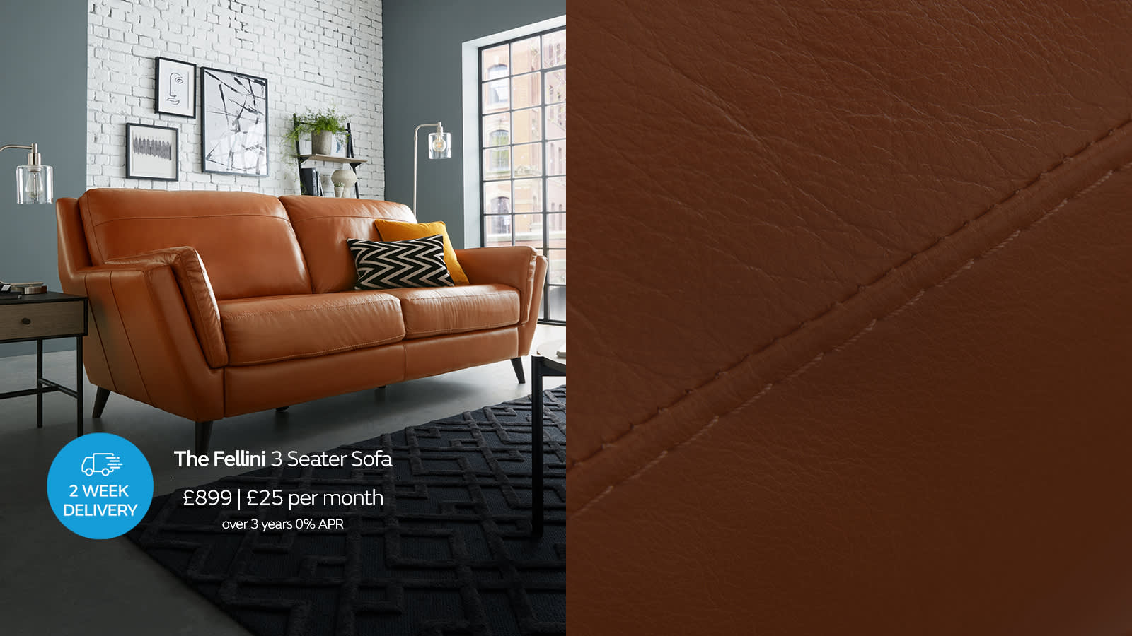 Fellini 3 seater sofa - delivery in 2 weeks - £899