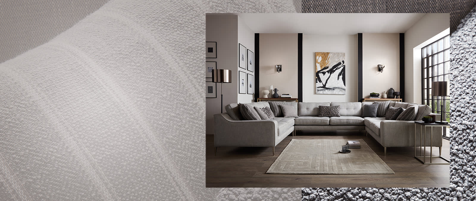 Fifth Avenue Grey fabric modular sofa