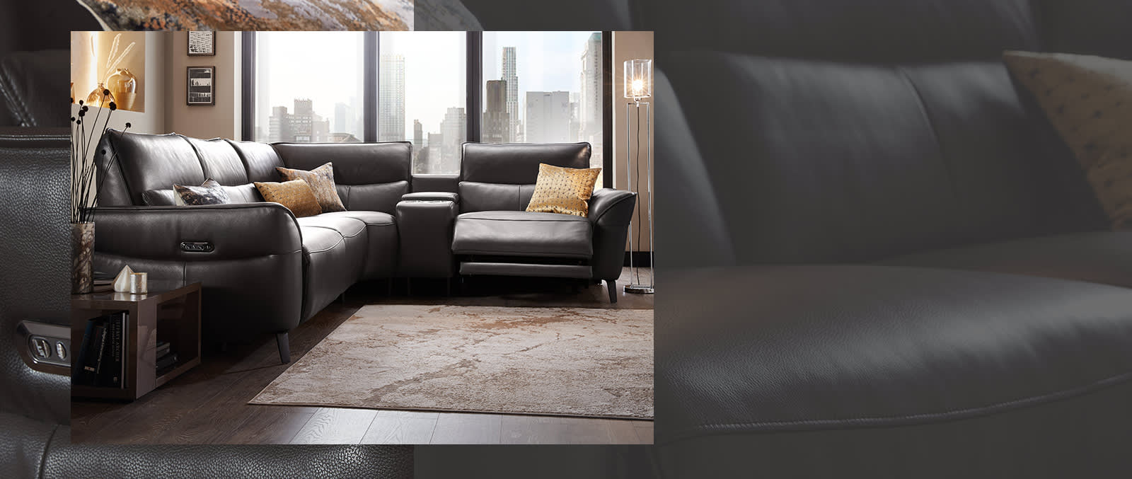 Priestley leather recliner sofa