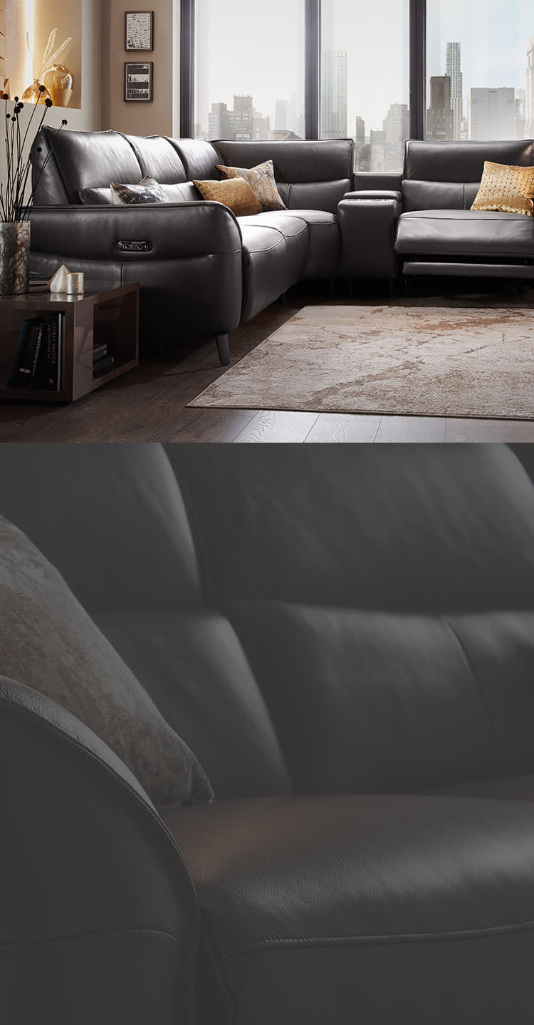 Priestley leather recliner sofa