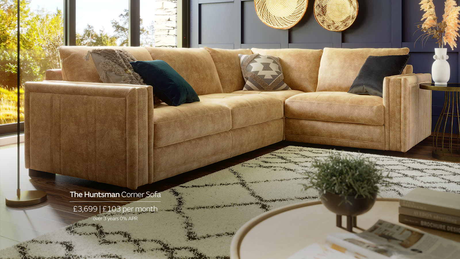 Huntsman leather corner sofa