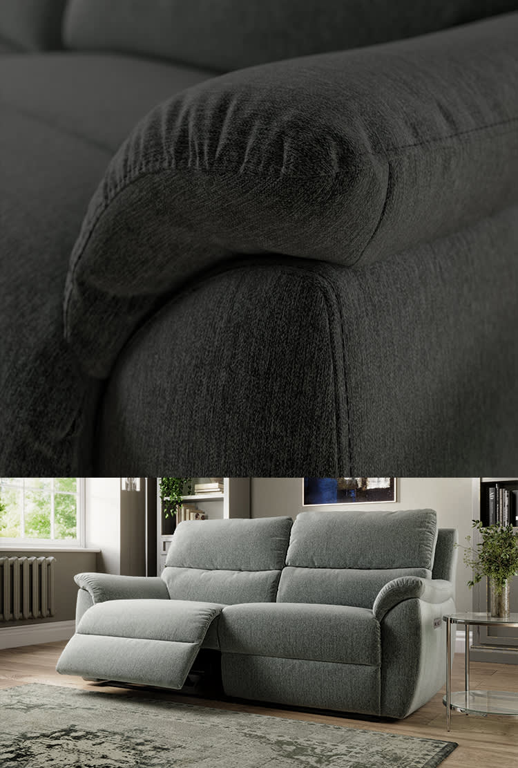 Finsbury grey recliner sofa