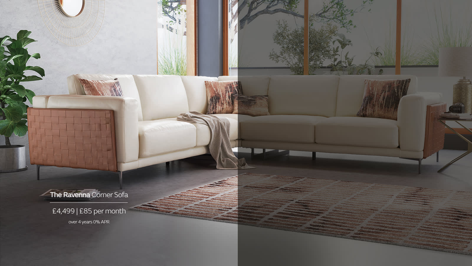 Ravenna leather corner sofa