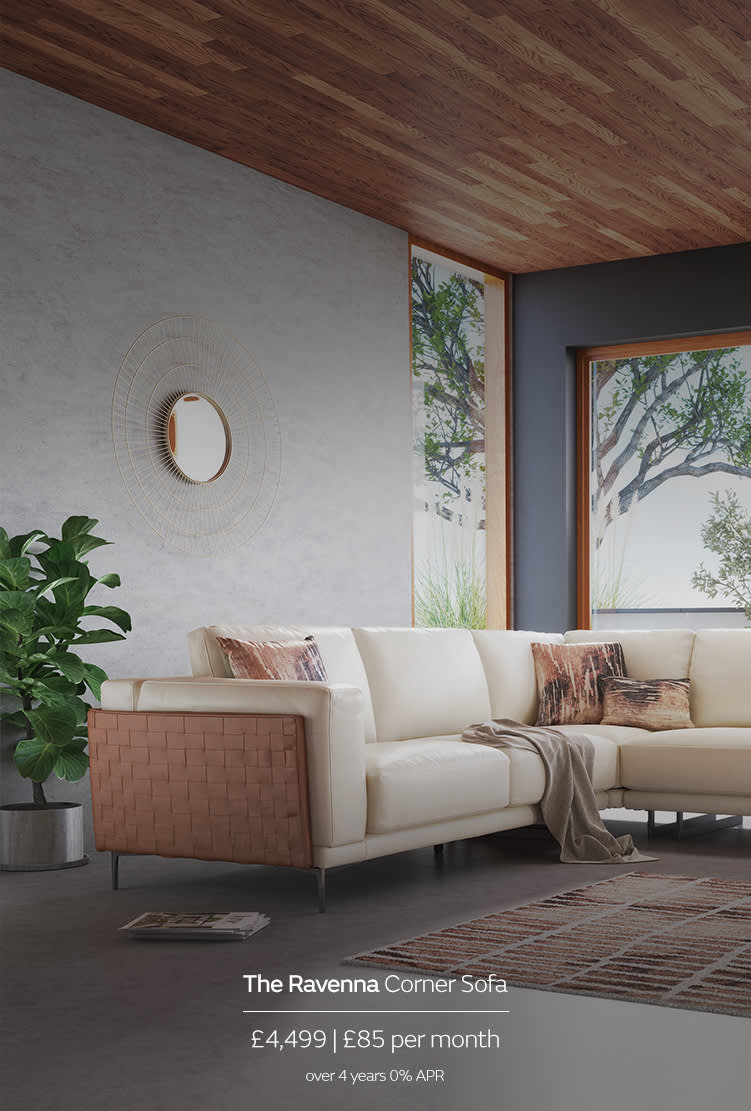 Ravenna leather corner sofa