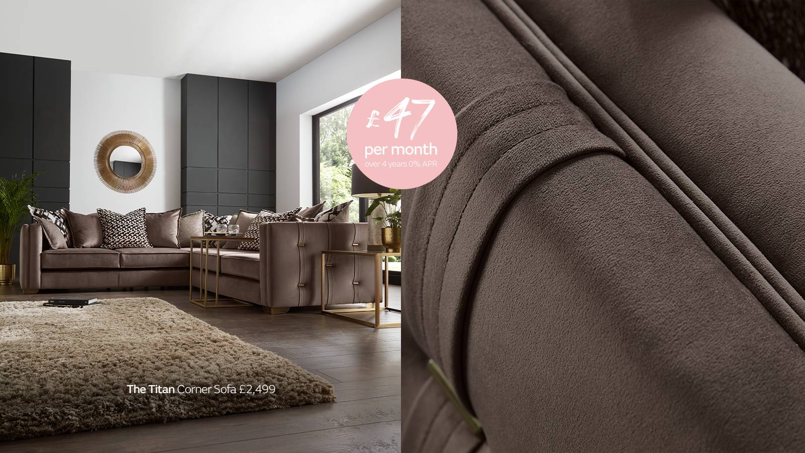 Titan grey corner sofa