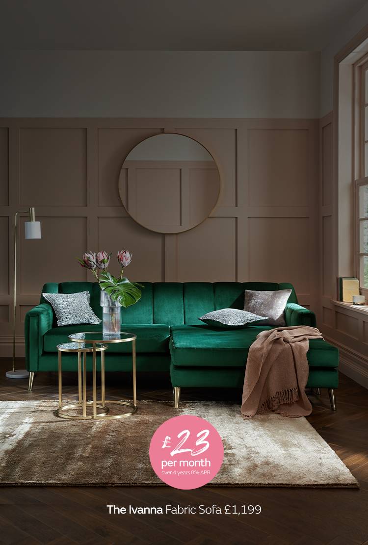 Ivanna green velvet fabric sofa