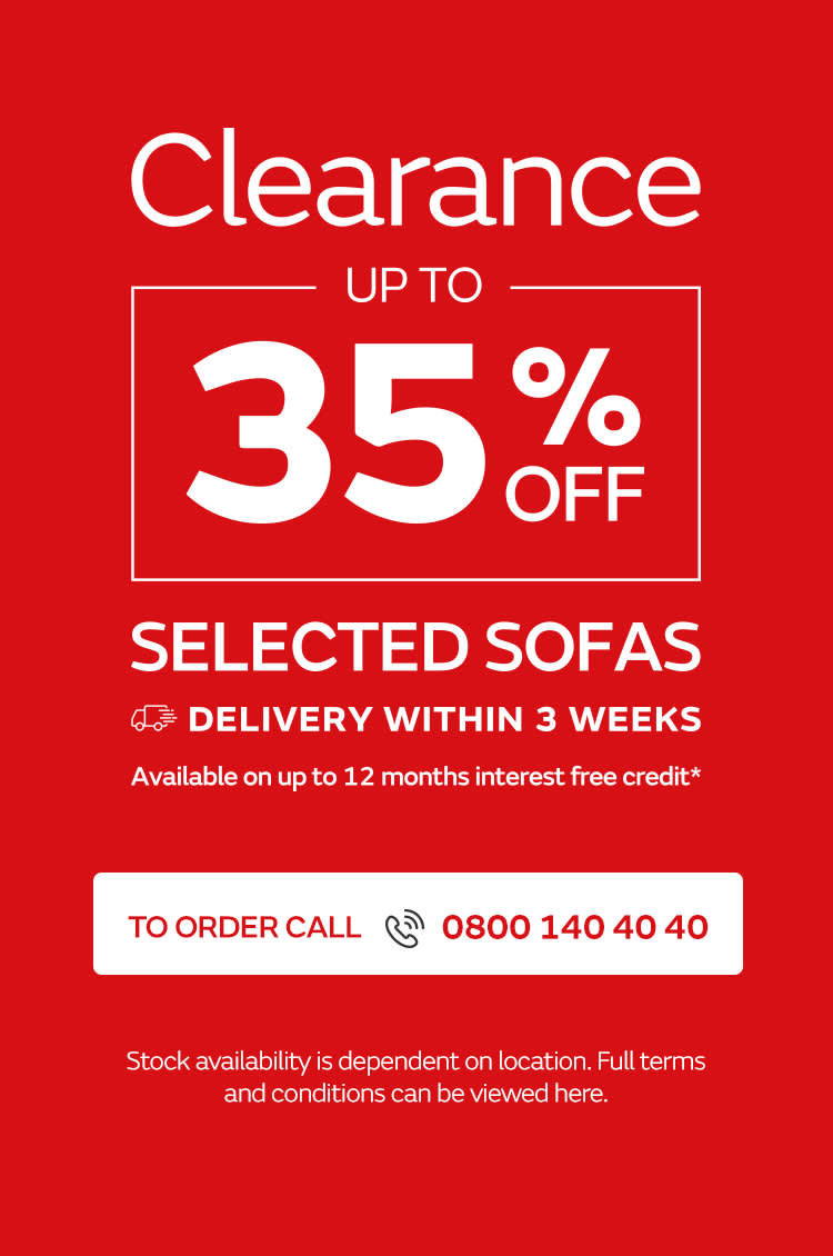 Clearance - selected sofas up to 35% off