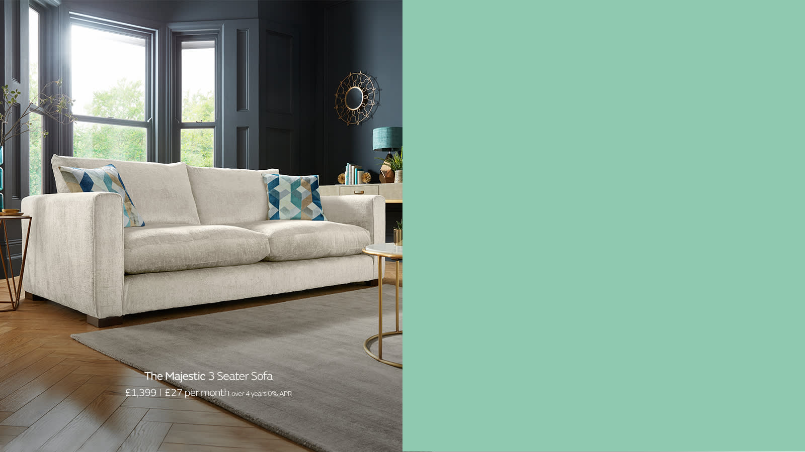 Majestic cream fabric sofa