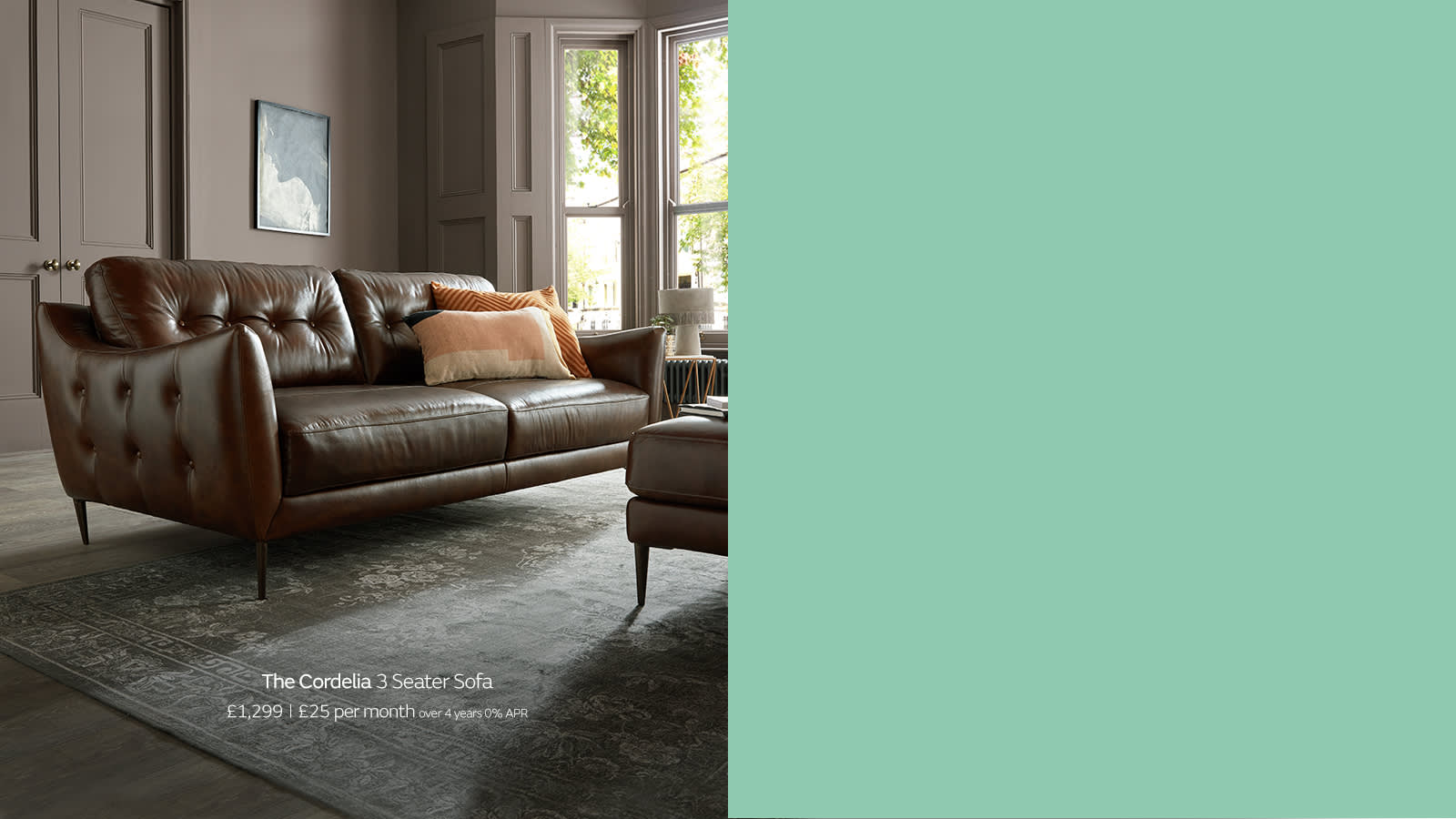 Cordelia leather sofa