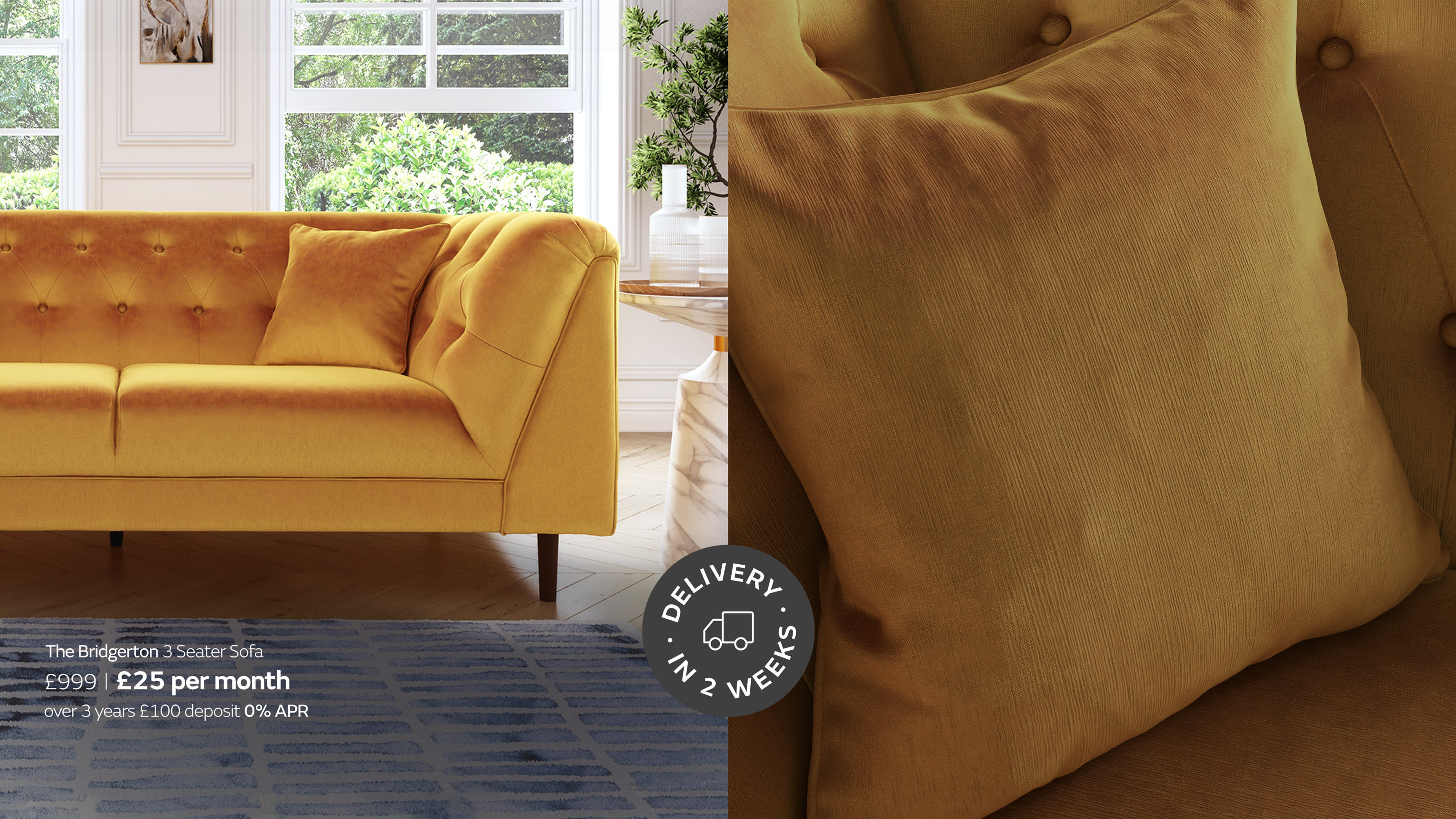 Bridgerton sofa on Quick Delivery