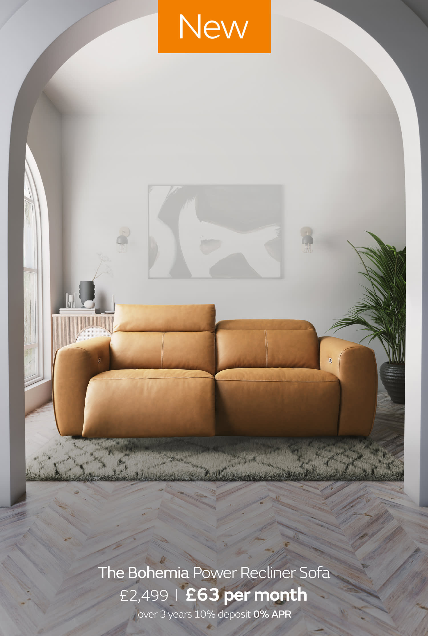 The Bohemia tan leather sofa