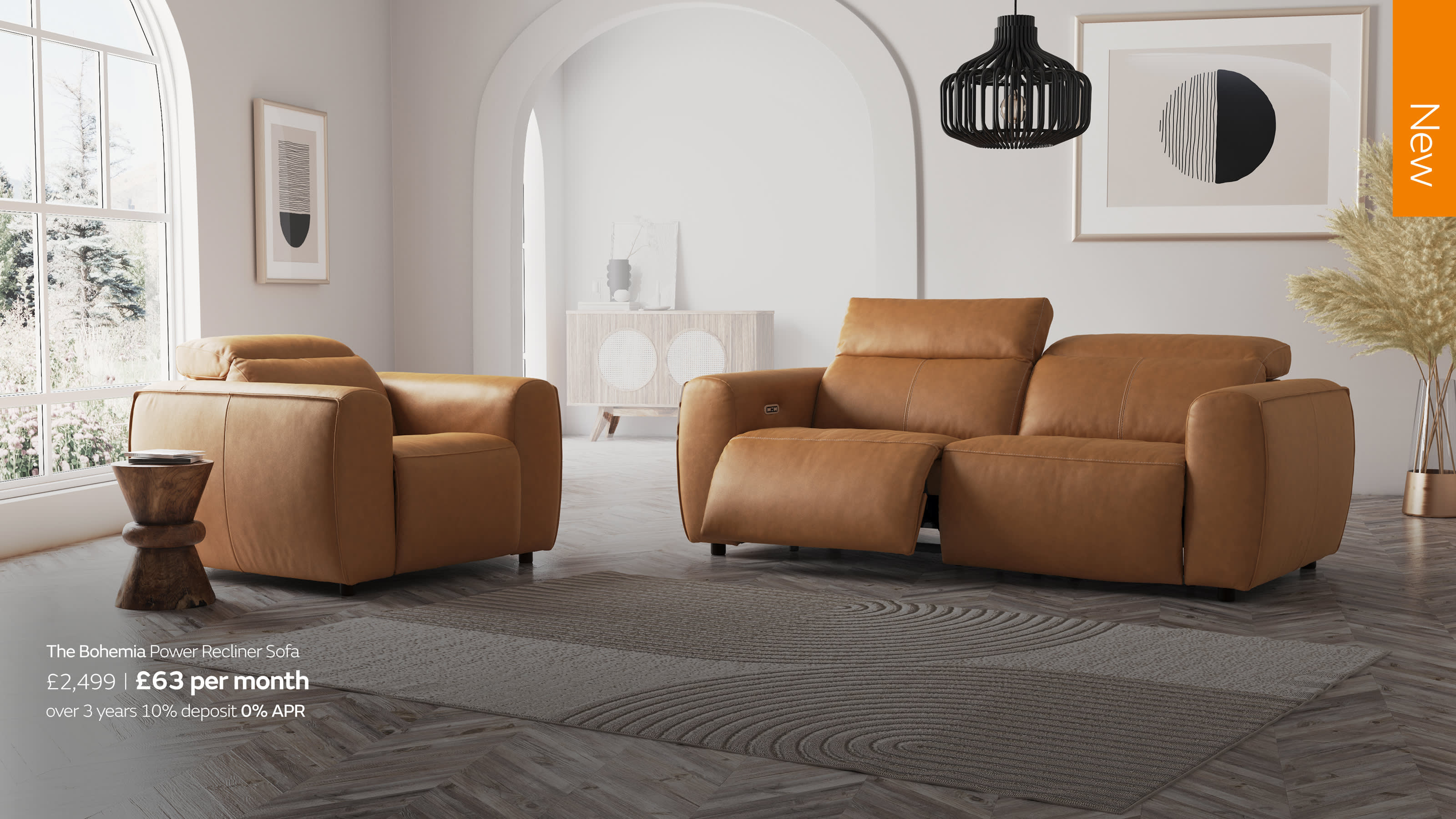 The Bohemia tan leather sofa
