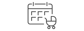 Calendar and stroller icon