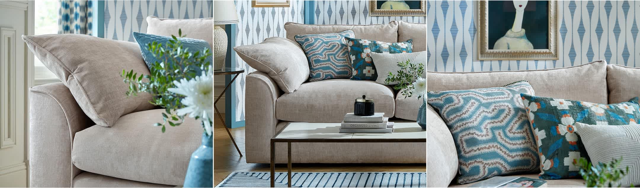Modern coastal sofa
