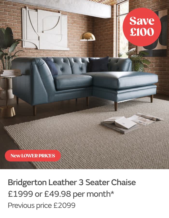 Bridgerton Leather 3 Seater Chaise