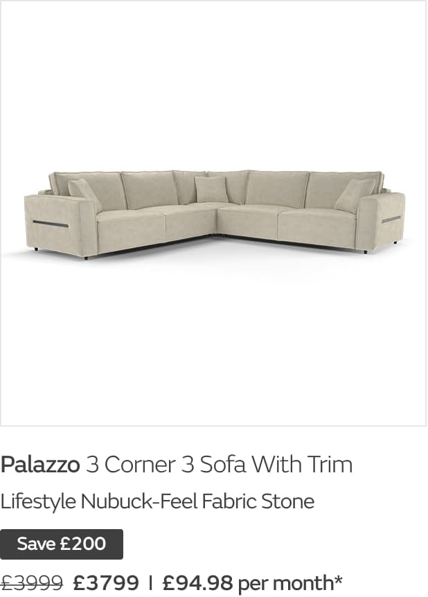 Palazzo 3 Corner 3 Sofa With Trim