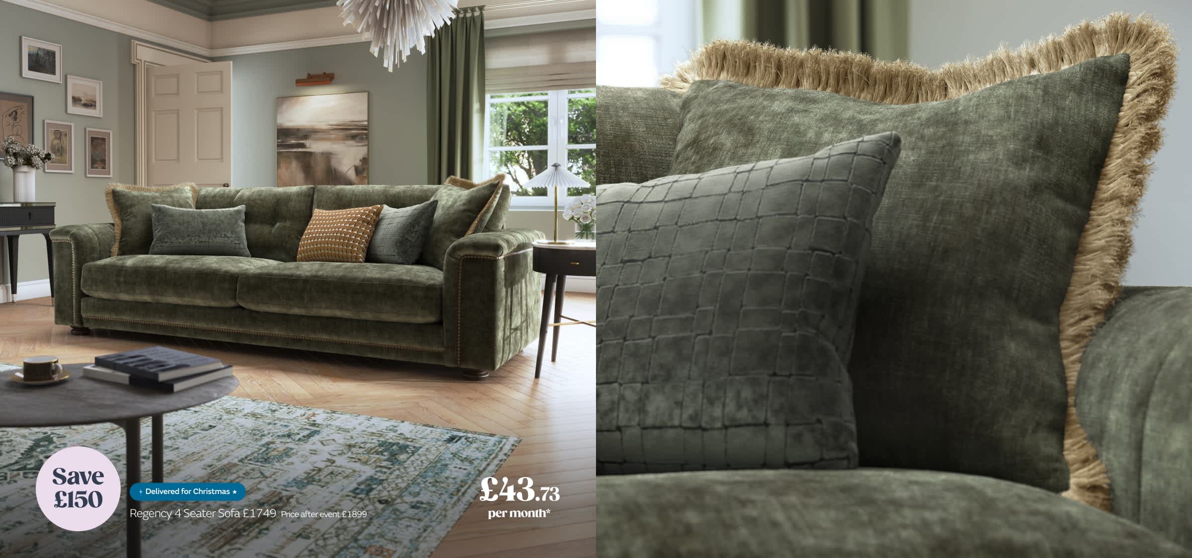 Regency 4 Seater Sofa £1749 Price after event £1899