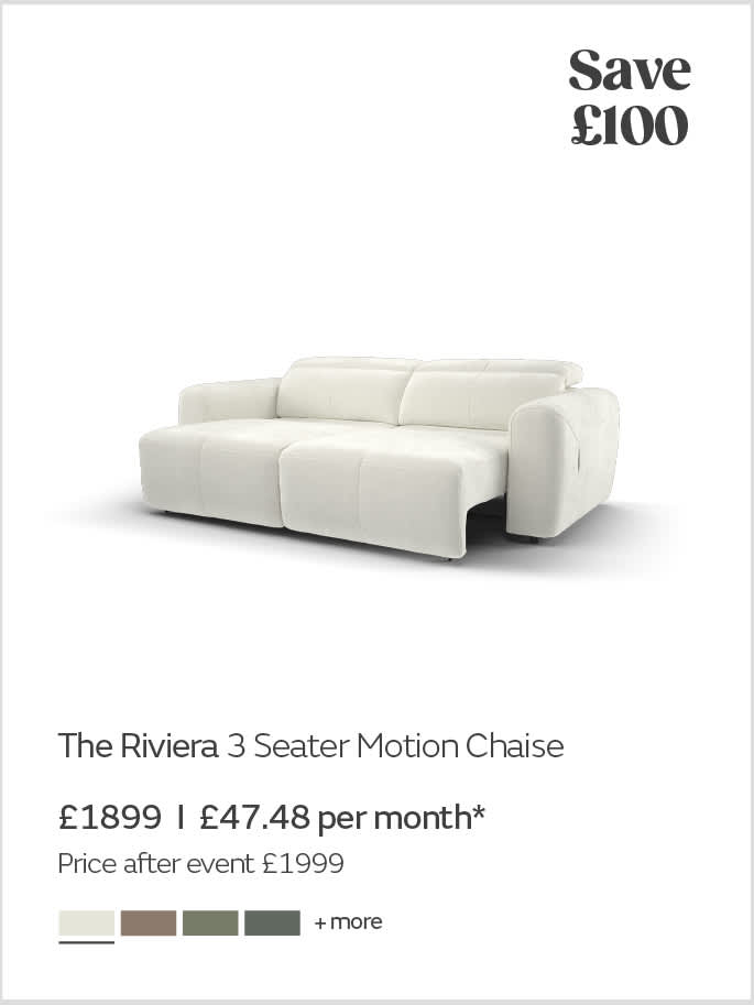 The Riviera 3 seater motion chaise