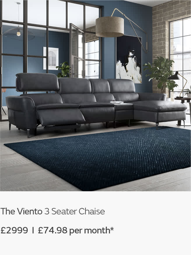 The Viento 3 Seater Chaise Power Recliner