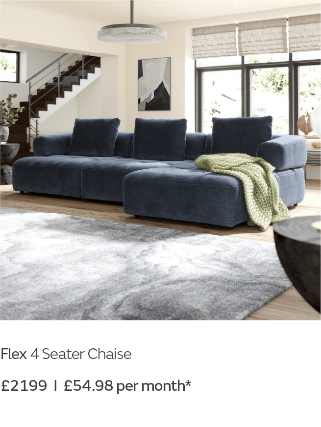 Flex 4 seater chaise sofa