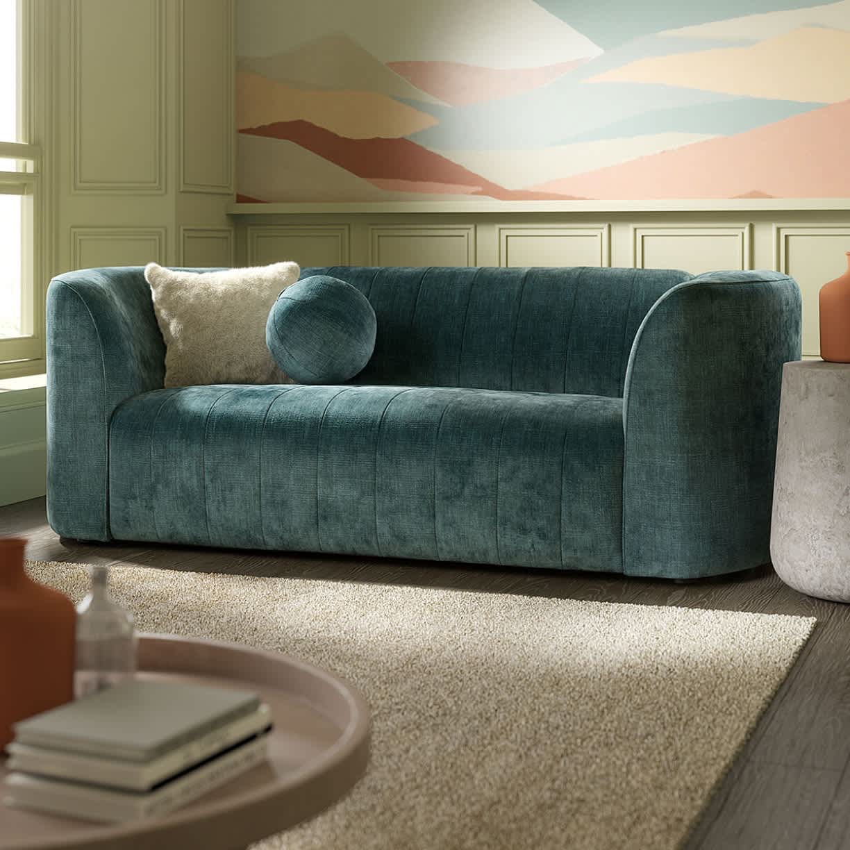 Dark blue sofa
