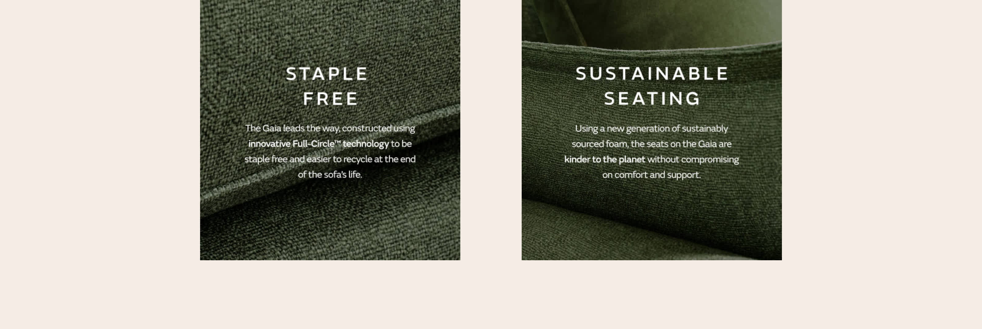 Staple free and sustainable seating
