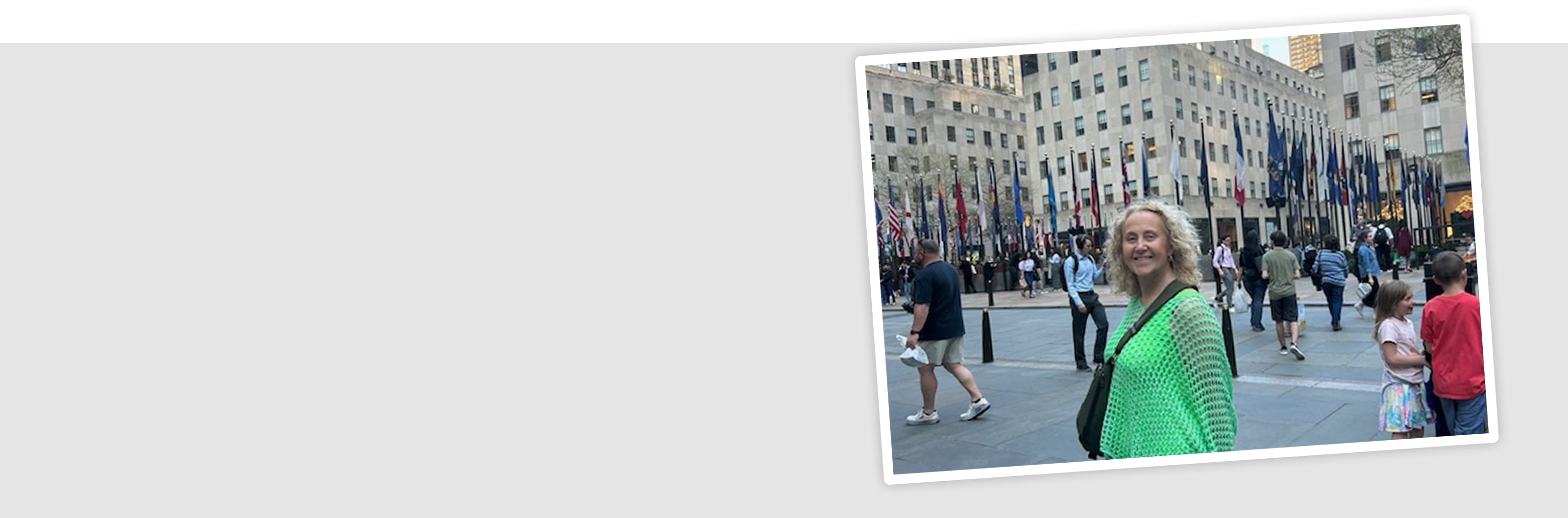 An image in a frame of a woman in New York