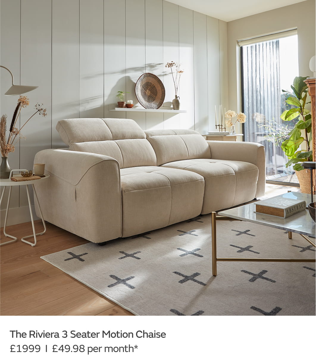 The Riviera 3 Seater Motion Chaise £1999 or £49.98 per month*