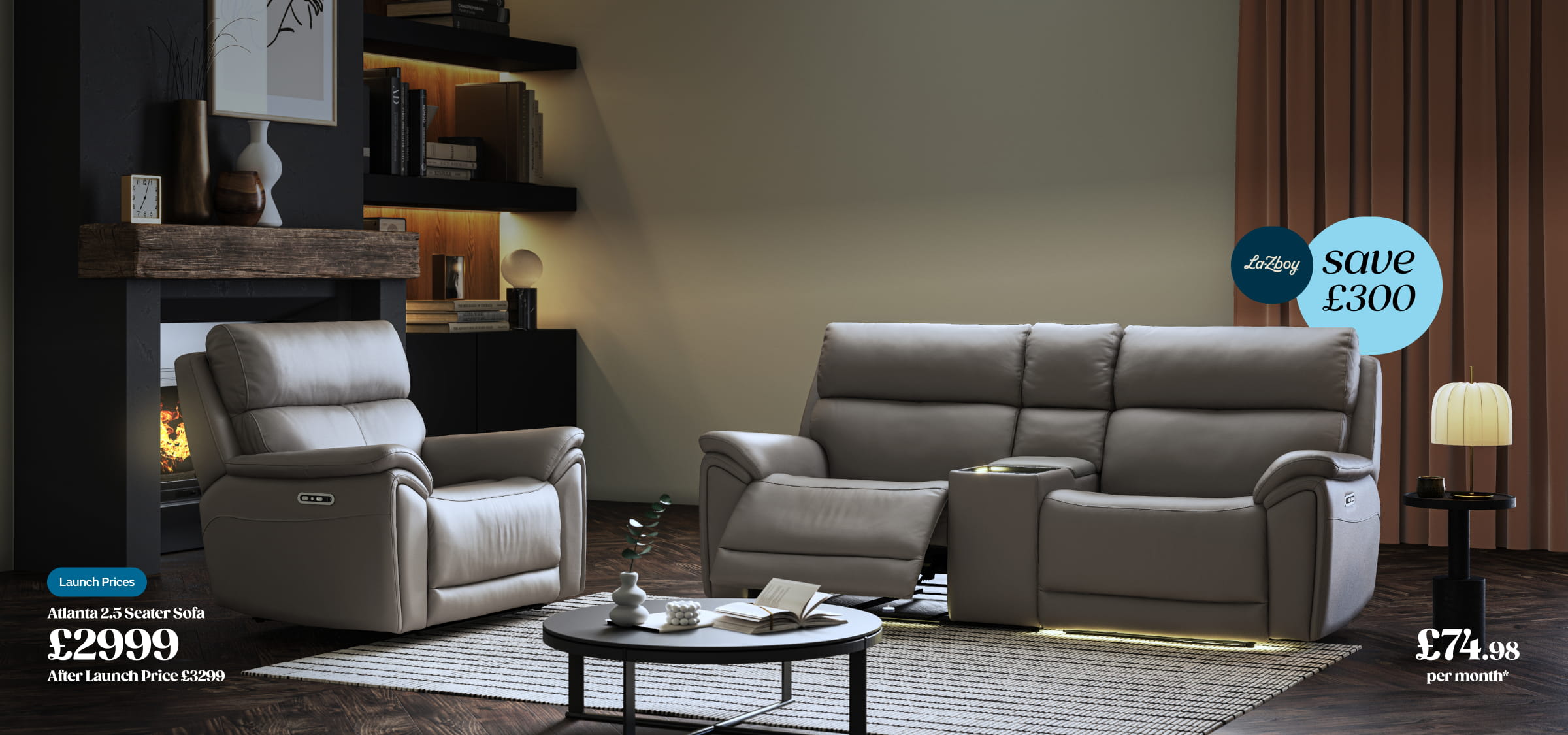 Atlanta 2.5 Seater Sofa £2999. After Launch Price £3299