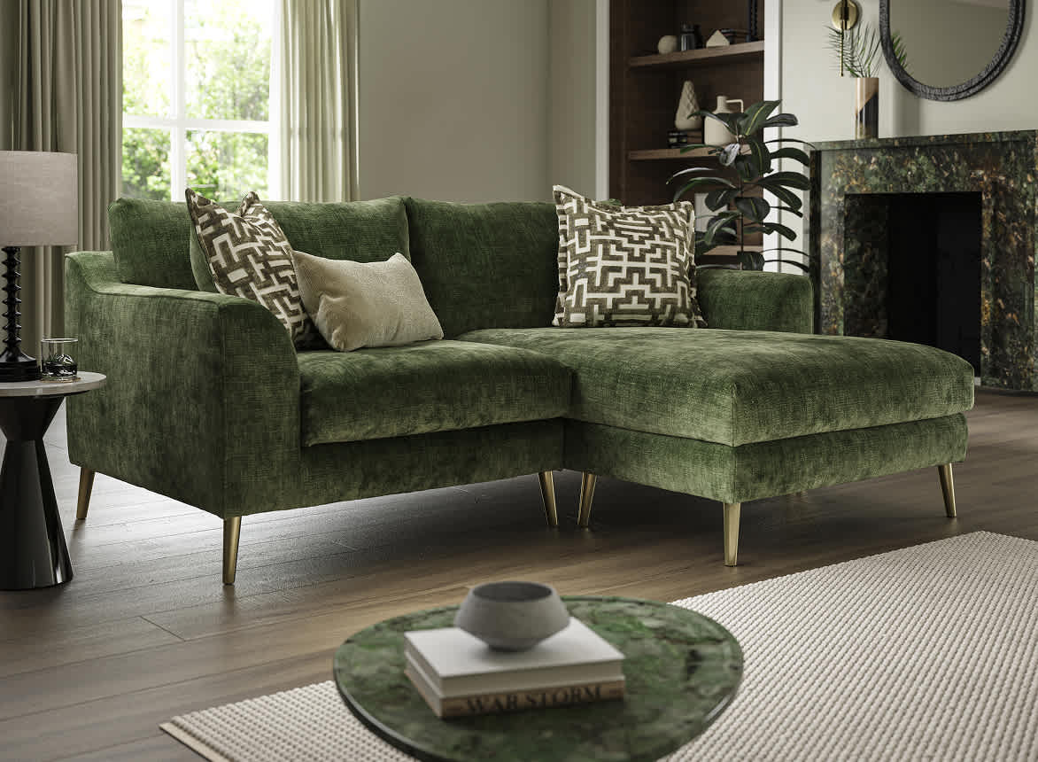 green sofa